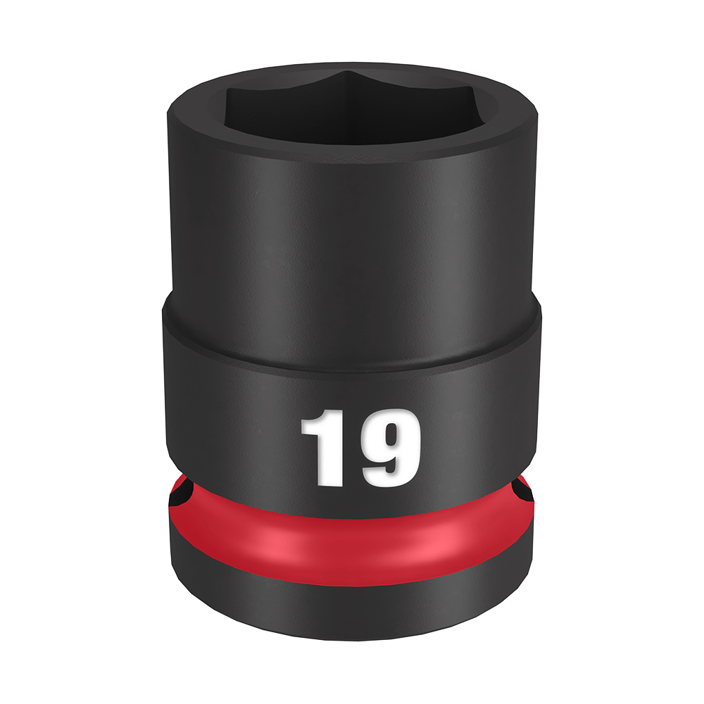 Milwaukee SHOCKWAVE™ 1/2" Drive 19mm Standard 6 Point Impact Socket - 49666251 - Available at Power Tool Specialists, Carlton, Victoria, Australia.
