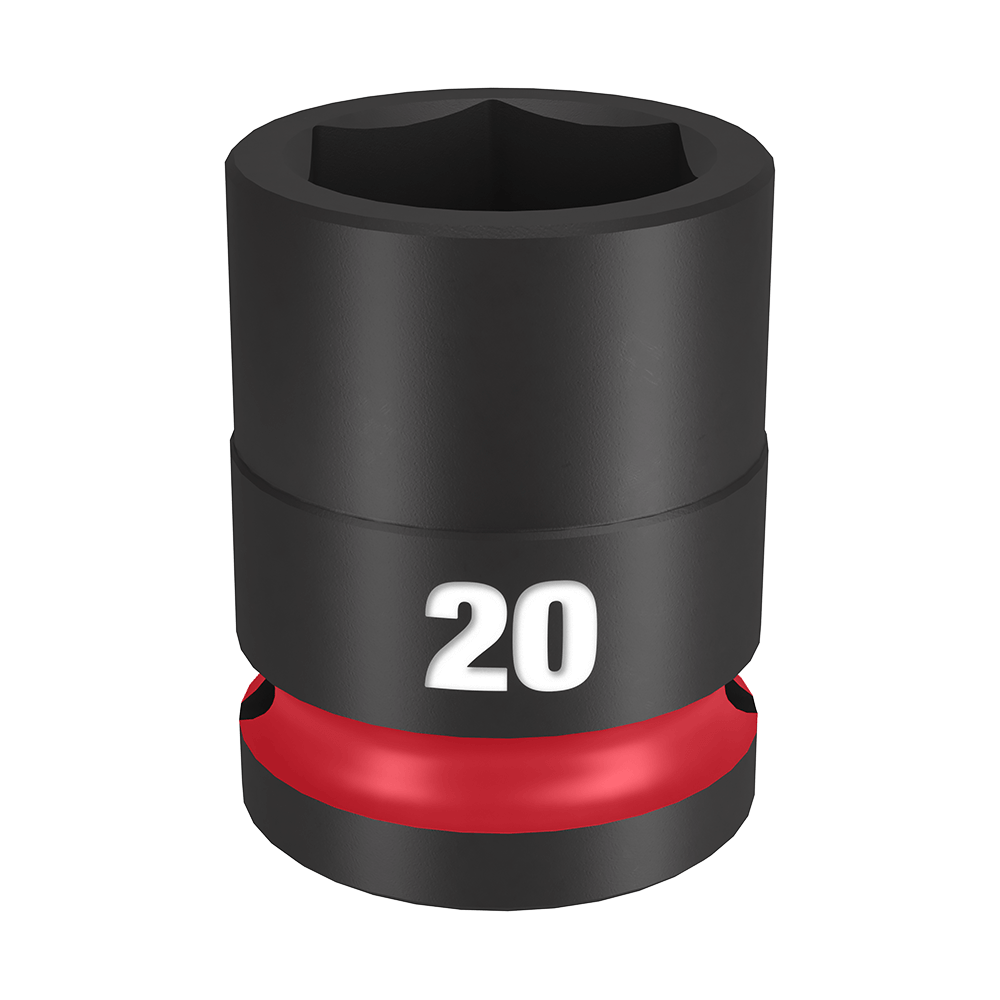 Milwaukee SHOCKWAVE™ 1/2" Drive 20mm Standard 6 Point Impact Socket - 49666252 - Available at Power Tool Specialists, Carlton, Victoria, Australia.