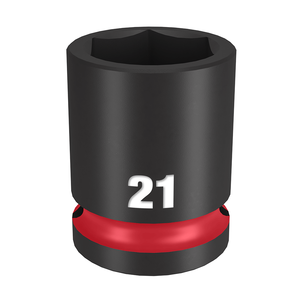 Milwaukee SHOCKWAVE™ 1/2" Drive 21mm Standard 6 Point Impact Socket - 49666253 - Available at Power Tool Specialists, Carlton, Victoria, Australia.