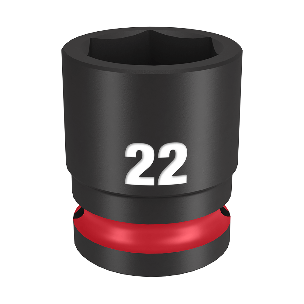 Milwaukee SHOCKWAVE™ 1/2" Drive 22mm Standard 6 Point Impact Socket - 49666254 - Available at Power Tool Specialists, Carlton, Victoria, Australia.