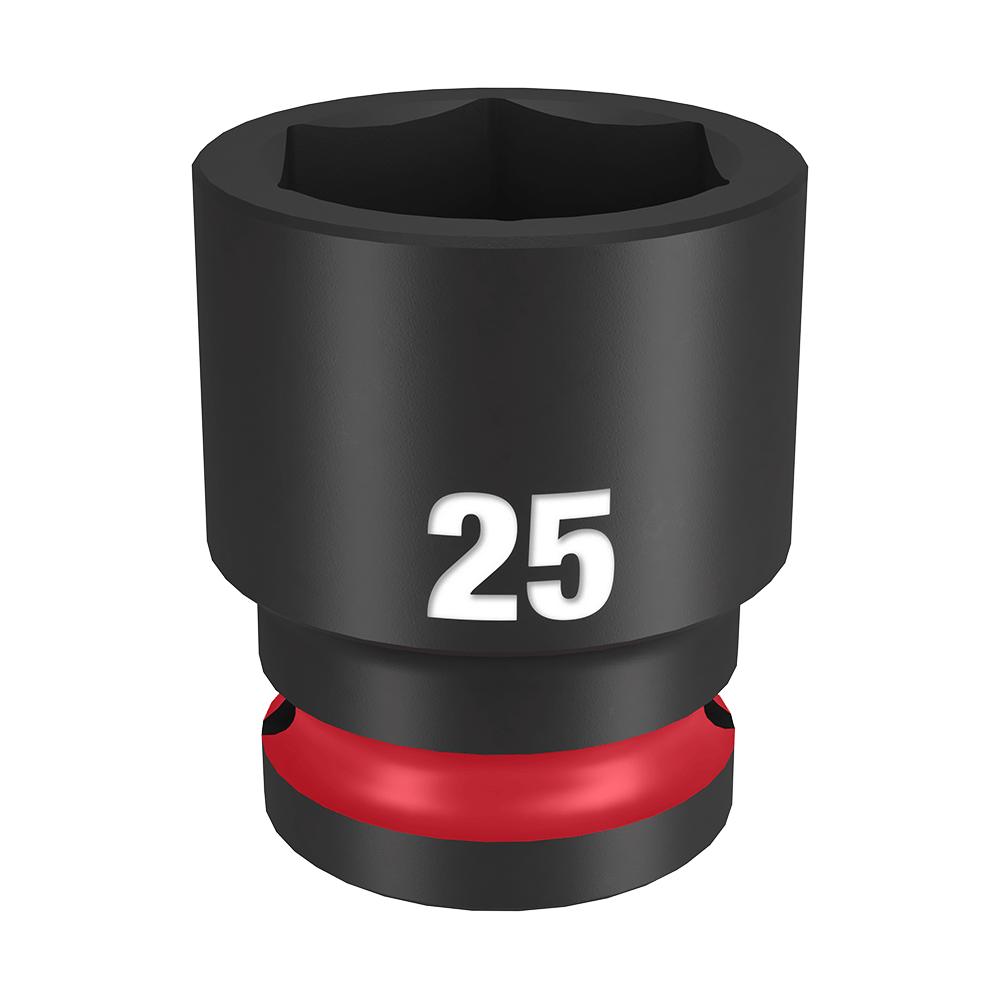 Milwaukee SHOCKWAVE™ 1/2" Drive 25mm Standard 6 Point Impact Socket - 49666257 - Available at Power Tool Specialists, Carlton, Victoria, Australia.
