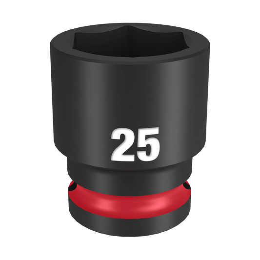 Milwaukee SHOCKWAVE™ 1/2" Drive 25mm Standard 6 Point Impact Socket - 49666257 - Available at Power Tool Specialists, Carlton, Victoria, Australia.