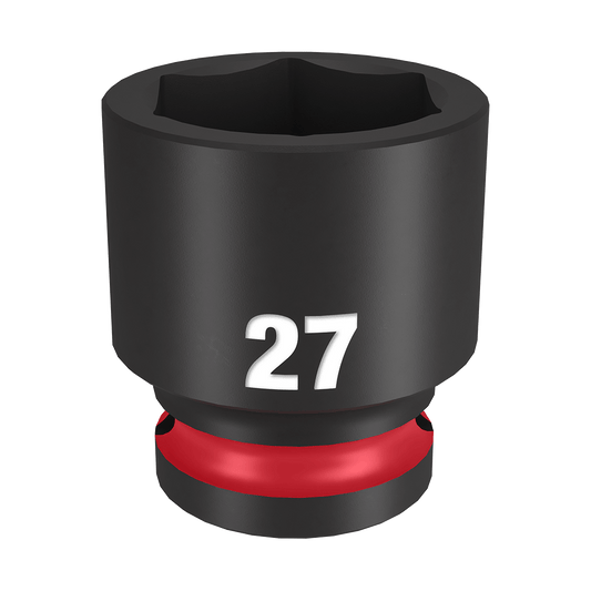Milwaukee SHOCKWAVE™ 1/2" Drive 27mm Standard 6 Point Impact Socket - 49666259 - Available at Power Tool Specialists, Carlton, Victoria, Australia.