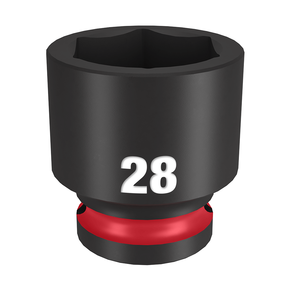 Milwaukee SHOCKWAVE™ 1/2" Drive 28mm Standard 6 Point Impact Socket - 49666260 - Available at Power Tool Specialists, Carlton, Victoria, Australia.