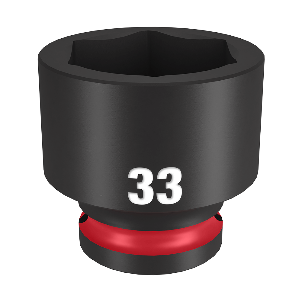 Milwaukee SHOCKWAVE™ 1/2" Drive 33mm Standard 6 Point Impact Socket - 49666265 - Available at Power Tool Specialists, Carlton, Victoria, Australia.