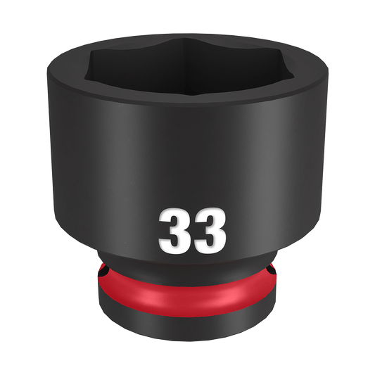 Milwaukee SHOCKWAVE™ 1/2" Drive 33mm Standard 6 Point Impact Socket - 49666265 - Available at Power Tool Specialists, Carlton, Victoria, Australia.