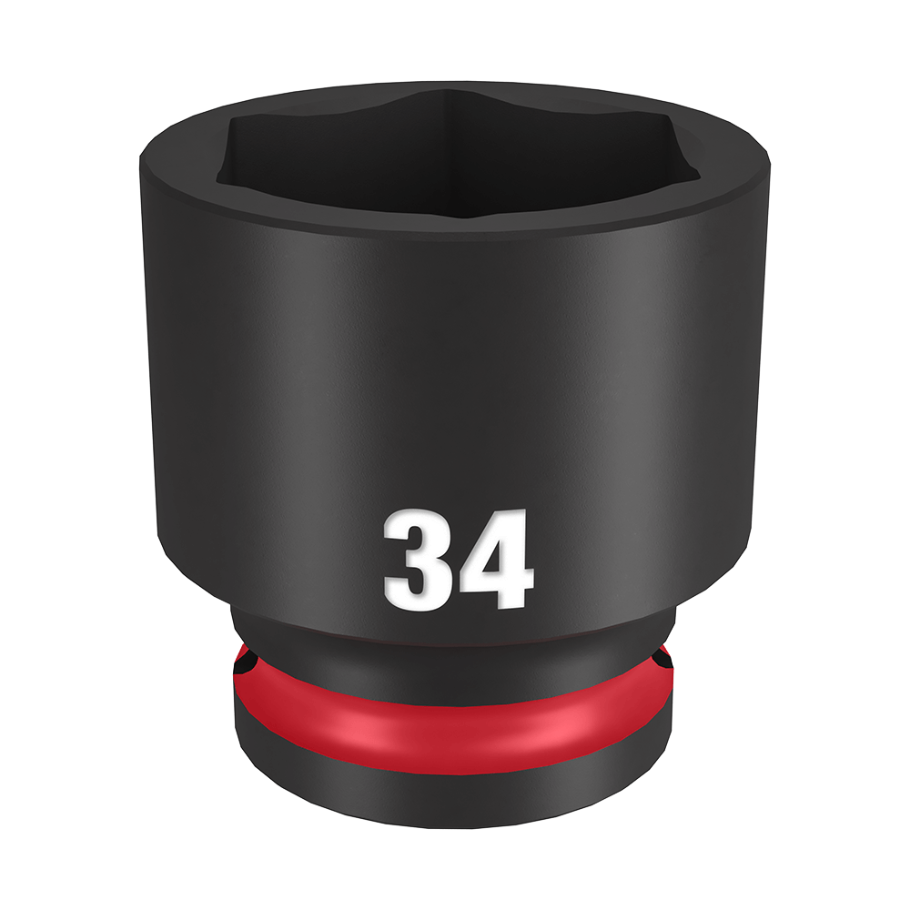Milwaukee SHOCKWAVE™ 1/2" Drive 34mm Standard 6 Point Impact Socket - 49666266 - Available at Power Tool Specialists, Carlton, Victoria, Australia.