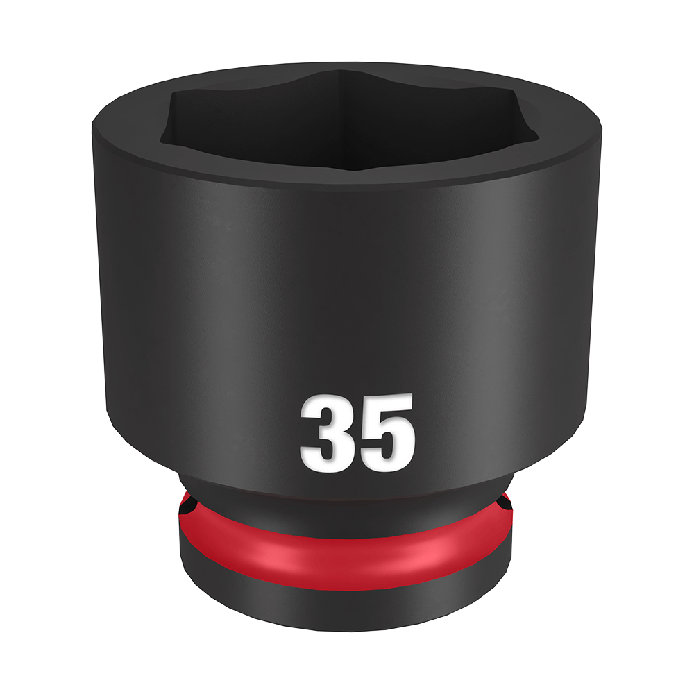 Milwaukee SHOCKWAVE™ 1/2" Drive 35mm Standard 6 Point Impact Socket - 49666267 - Available at Power Tool Specialists, Carlton, Victoria, Australia.