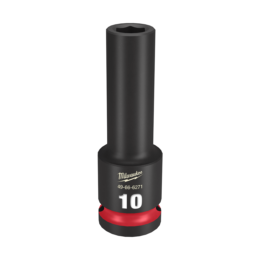 Milwaukee SHOCKWAVE™ 1/2" Drive 10mm Deep 6 Point Impact Socket - 49666271 - Available at Power Tool Specialists, Carlton, Victoria, Australia.