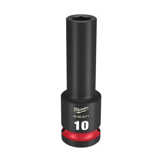 Milwaukee SHOCKWAVE™ 1/2" Drive 10mm Deep 6 Point Impact Socket - 49666271 - Available at Power Tool Specialists, Carlton, Victoria, Australia.
