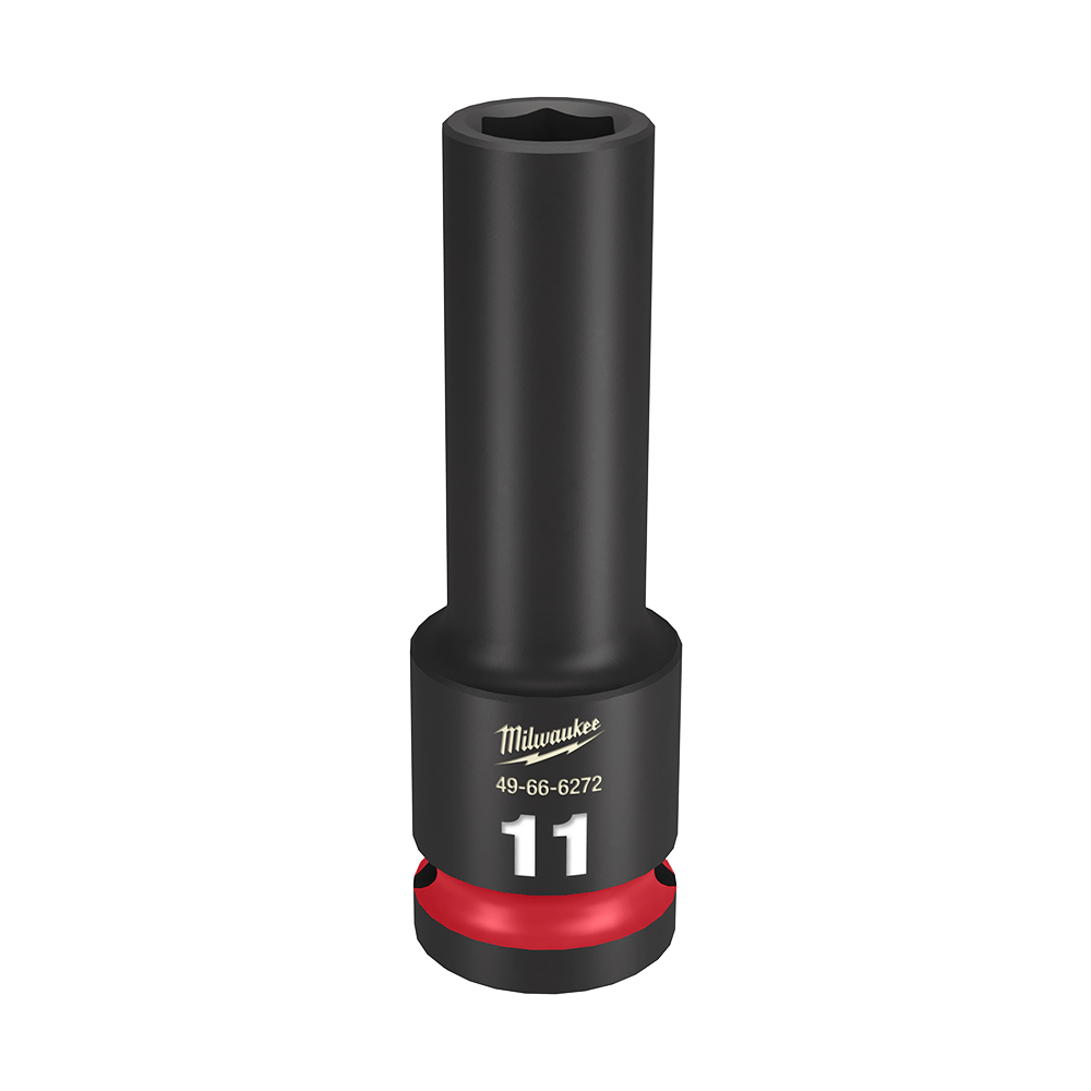 Milwaukee SHOCKWAVE™ 1/2" Drive 11mm Deep 6 Point Impact Socket - 49666272 - Available at Power Tool Specialists, Carlton, Victoria, Australia.