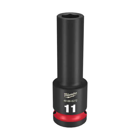 Milwaukee SHOCKWAVE™ 1/2" Drive 11mm Deep 6 Point Impact Socket - 49666272 - Available at Power Tool Specialists, Carlton, Victoria, Australia.