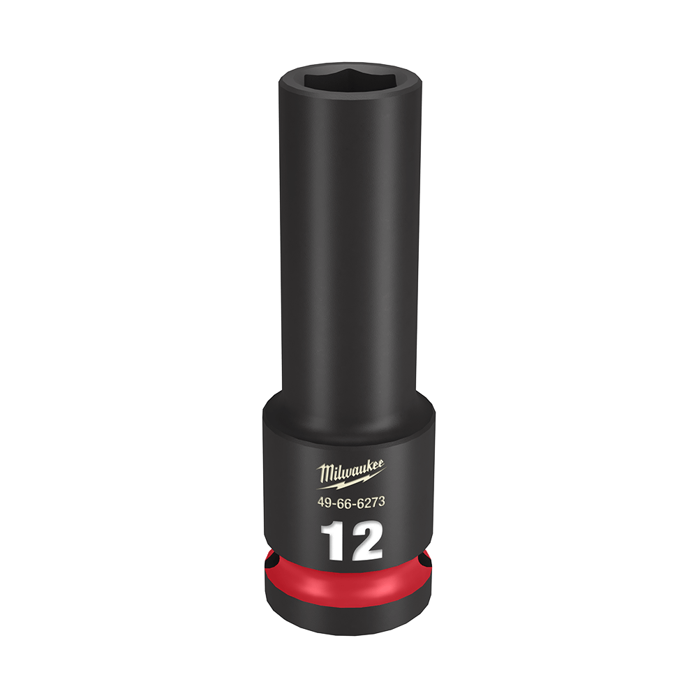 Milwaukee SHOCKWAVE™ 1/2" Drive 12mm Deep 6 Point Impact Socket - 49666273 - Available at Power Tool Specialists, Carlton, Victoria, Australia.