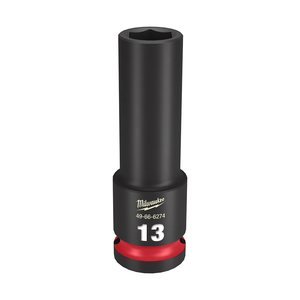 Milwaukee SHOCKWAVE™ 1/2" Drive 13mm Deep 6 Point Impact Socket - 49666274 - Available at Power Tool Specialists, Carlton, Victoria, Australia.