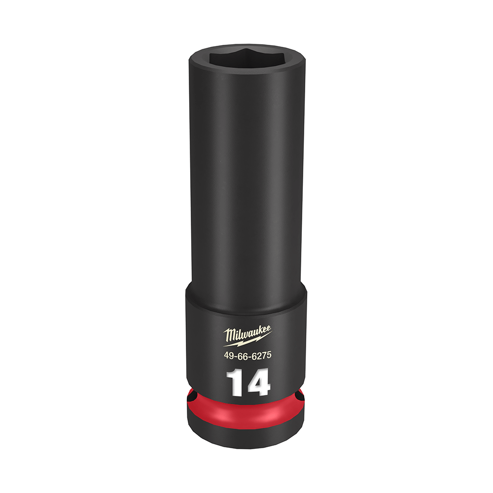 Milwaukee SHOCKWAVE™ 1/2" Drive 14mm Deep 6 Point Impact Socket - 49666275 - Available at Power Tool Specialists, Carlton, Victoria, Australia.