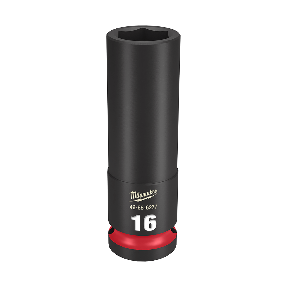 Milwaukee SHOCKWAVE™ 1/2" Drive 16mm Deep 6 Point Impact Socket - 49666277 - Available at Power Tool Specialists, Carlton, Victoria, Australia.