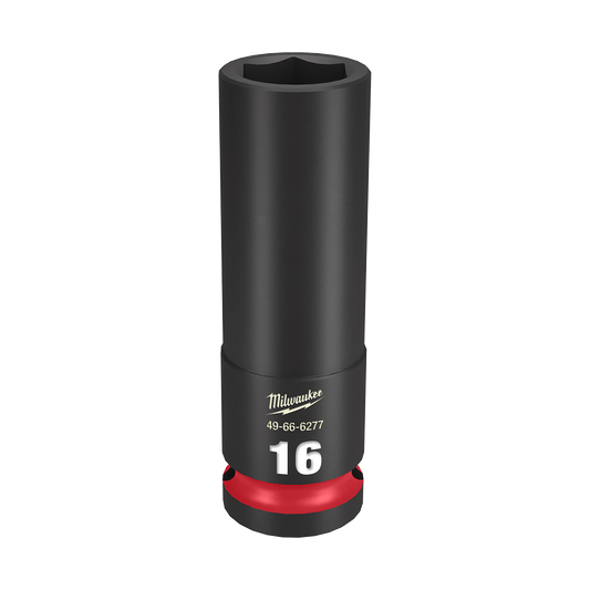 Milwaukee SHOCKWAVE™ 1/2" Drive 16mm Deep 6 Point Impact Socket - 49666277 - Available at Power Tool Specialists, Carlton, Victoria, Australia.