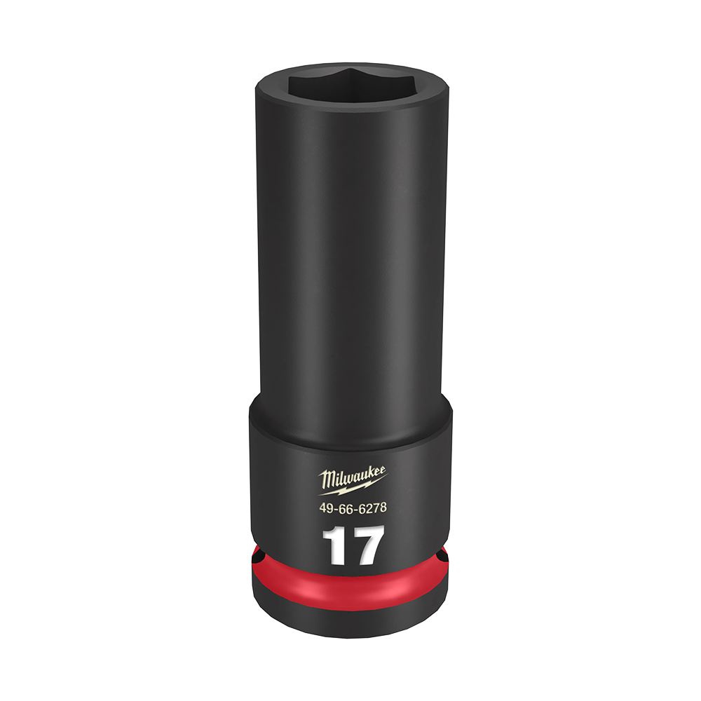 Milwaukee SHOCKWAVE™ 1/2" Drive 17mm Deep 6 Point Impact Socket - 49666278 - Available at Power Tool Specialists, Carlton, Victoria, Australia.