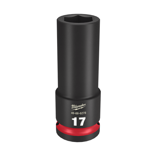 Milwaukee SHOCKWAVE™ 1/2" Drive 17mm Deep 6 Point Impact Socket - 49666278 - Available at Power Tool Specialists, Carlton, Victoria, Australia.