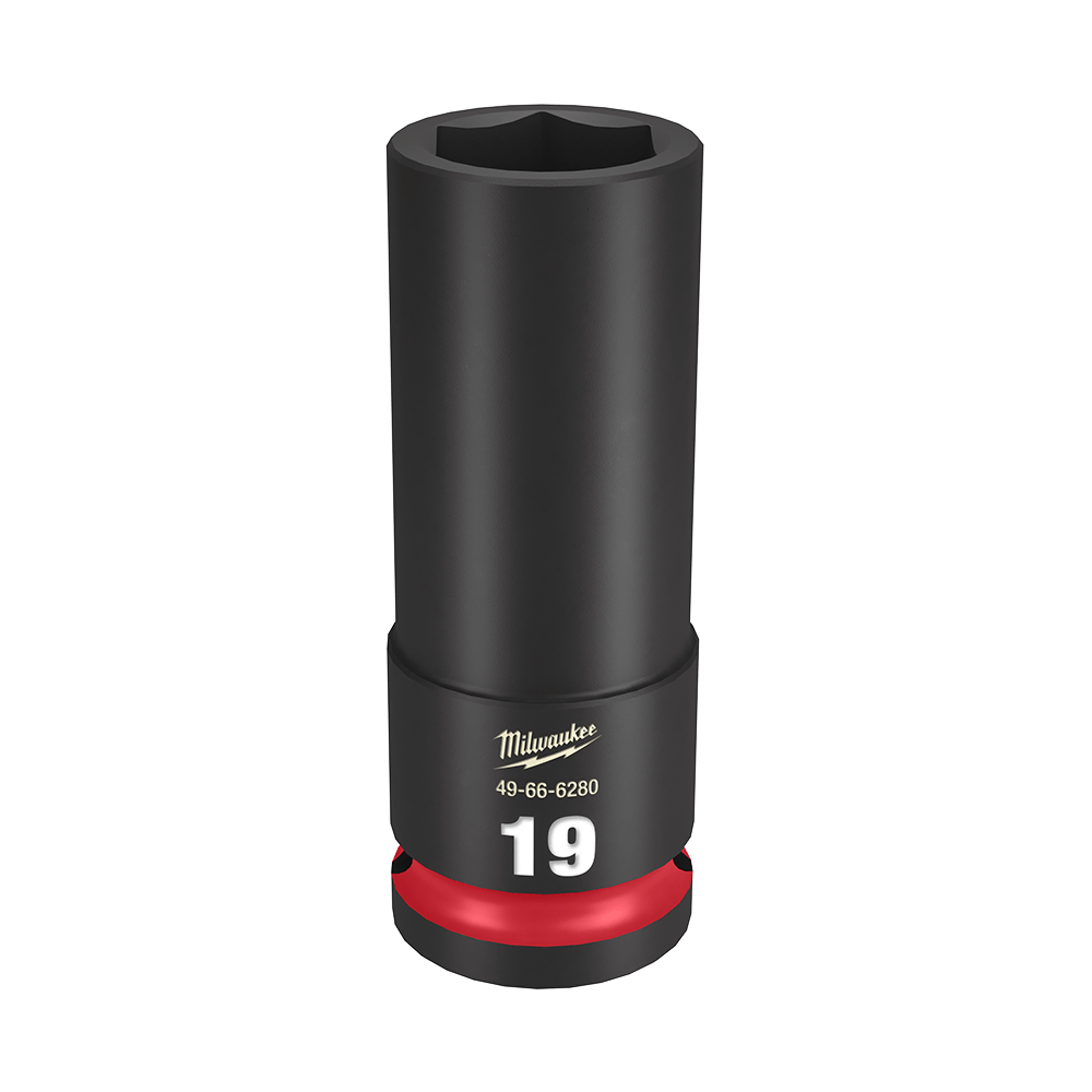 Milwaukee SHOCKWAVE™ 1/2" Drive 19mm Deep 6 Point Impact Socket - 49666280 - Available at Power Tool Specialists, Carlton, Victoria, Australia.