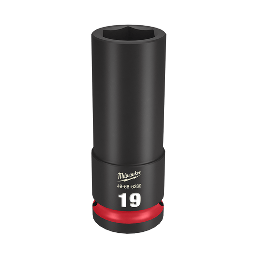Milwaukee SHOCKWAVE™ 1/2" Drive 19mm Deep 6 Point Impact Socket - 49666280 - Available at Power Tool Specialists, Carlton, Victoria, Australia.