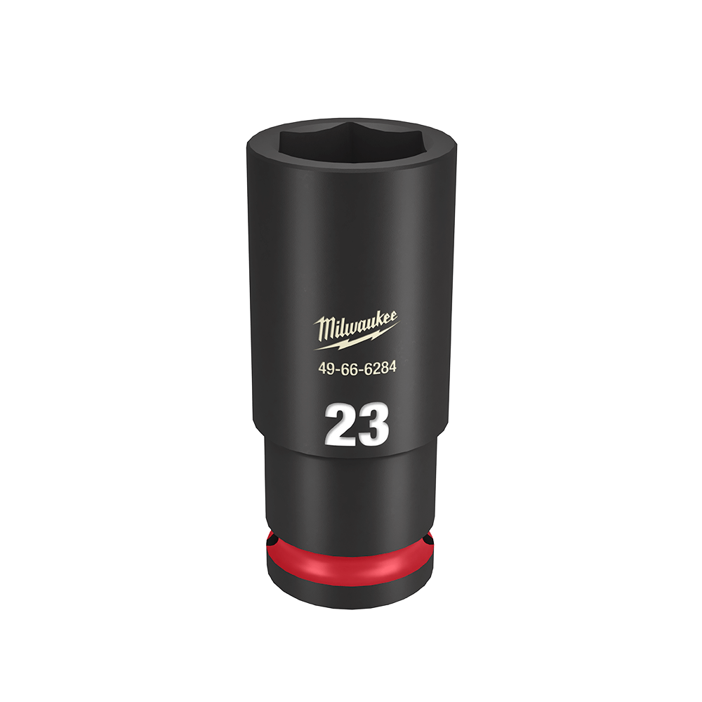 Milwaukee SHOCKWAVE™ 1/2" Drive 23mm Deep 6 Point Impact Socket - 49666284 - Available at Power Tool Specialists, Carlton, Victoria, Australia.