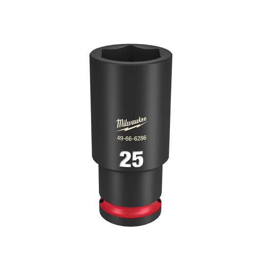 Milwaukee SHOCKWAVE™ 1/2" Drive 25mm Deep 6 Point Impact Socket - 49666286 - Available at Power Tool Specialists, Carlton, Victoria, Australia.