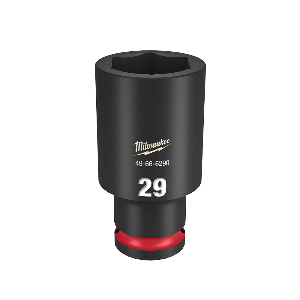 Milwaukee SHOCKWAVE™ 1/2" Drive 29mm Deep 6 Point Impact Socket - 49666290 - Available at Power Tool Specialists, Carlton, Victoria, Australia.
