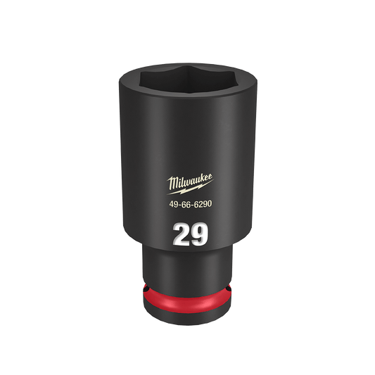 Milwaukee SHOCKWAVE™ 1/2" Drive 29mm Deep 6 Point Impact Socket - 49666290 - Available at Power Tool Specialists, Carlton, Victoria, Australia.