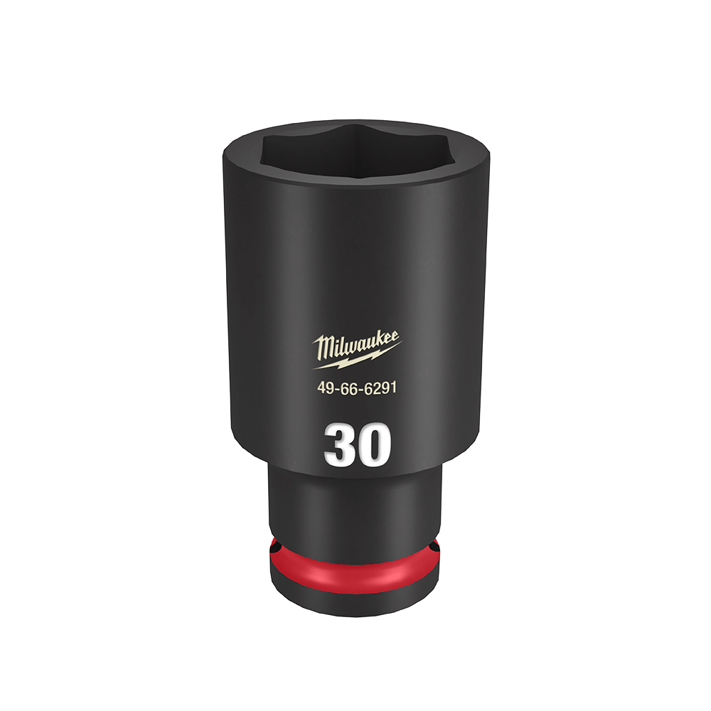 Milwaukee SHOCKWAVE™ 1/2" Drive 30mm Deep 6 Point Impact Socket - 49666291 - Available at Power Tool Specialists, Carlton, Victoria, Australia.