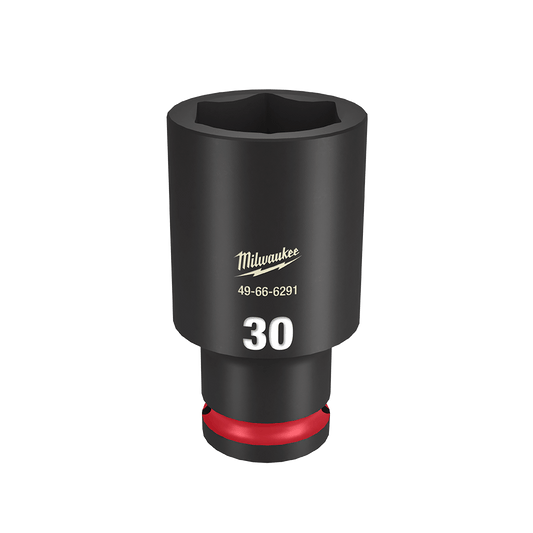 Milwaukee SHOCKWAVE™ 1/2" Drive 30mm Deep 6 Point Impact Socket - 49666291 - Available at Power Tool Specialists, Carlton, Victoria, Australia.