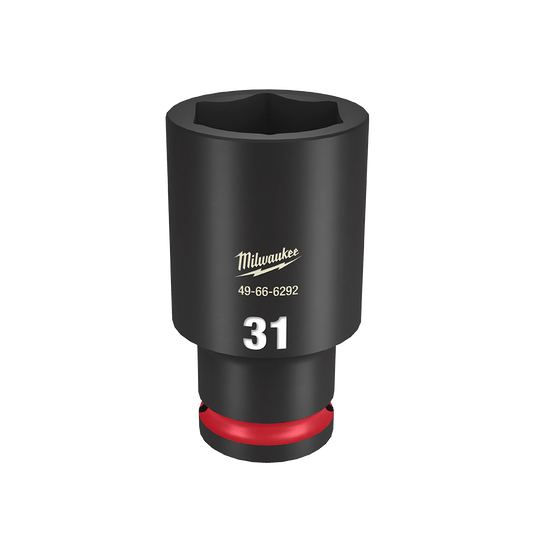 Milwaukee SHOCKWAVE™ 1/2" Drive 31mm Deep 6 Point Impact Socket - 49666292 - Available at Power Tool Specialists, Carlton, Victoria, Australia.