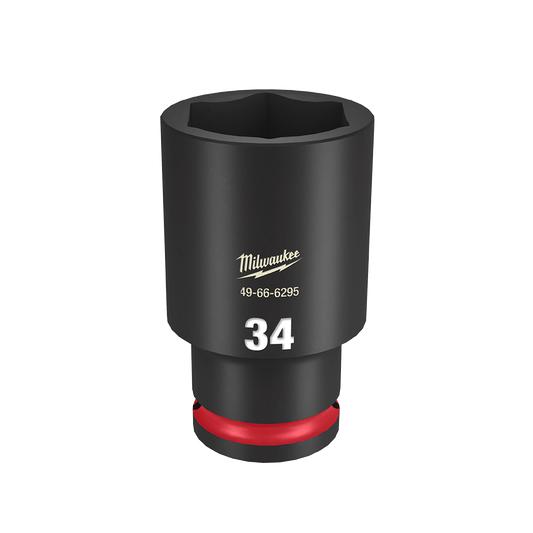 Milwaukee SHOCKWAVE™ 1/2" Drive 34mm Deep 6 Point Impact Socket - 49666295 - Available at Power Tool Specialists, Carlton, Victoria, Australia.