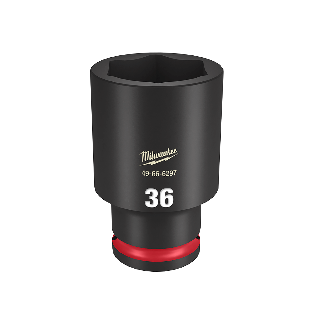 Milwaukee SHOCKWAVE™ 1/2" Drive 36mm Deep 6 Point Impact Socket - 49666297 - Available at Power Tool Specialists, Carlton, Victoria, Australia.