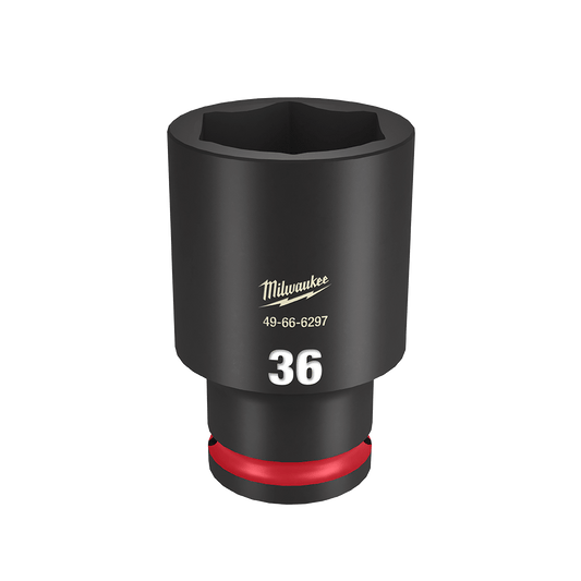 Milwaukee SHOCKWAVE™ 1/2" Drive 36mm Deep 6 Point Impact Socket - 49666297 - Available at Power Tool Specialists, Carlton, Victoria, Australia.