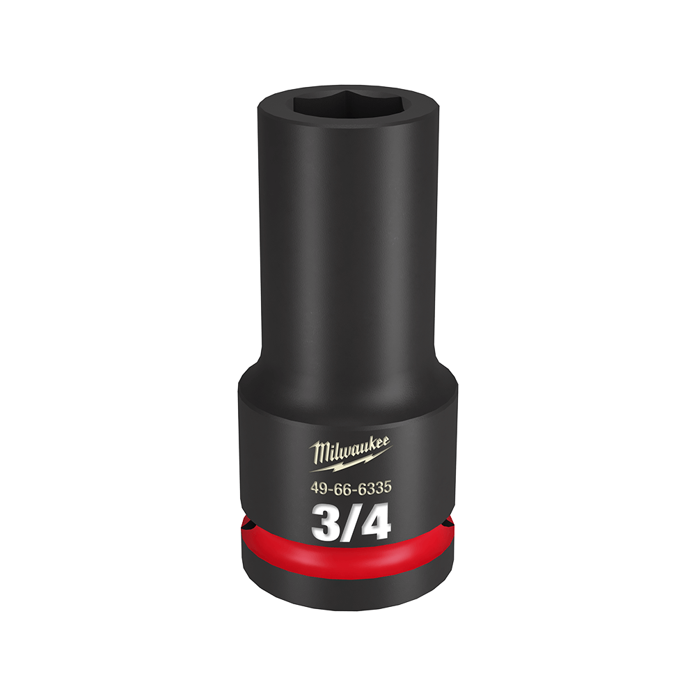 Milwaukee SHOCKWAVE™ 3/4" Drive 3/4" Deep 6 Point Impact Socket - 49666335 - Available at Power Tool Specialists, Carlton, Victoria, Australia.