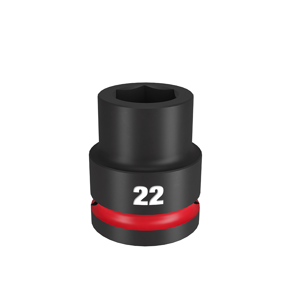 Milwaukee SHOCKWAVE™ 3/4" Drive 22mm Standard 6 Point Impact Socket - 49666360 - Available at Power Tool Specialists, Carlton, Victoria, Australia.