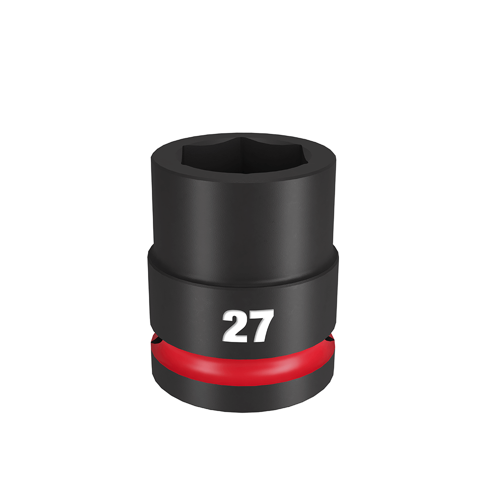 Milwaukee SHOCKWAVE™ 3/4" Drive 27mm Standard 6 Point Impact Socket - 49666365 - Available at Power Tool Specialists, Carlton, Victoria, Australia.