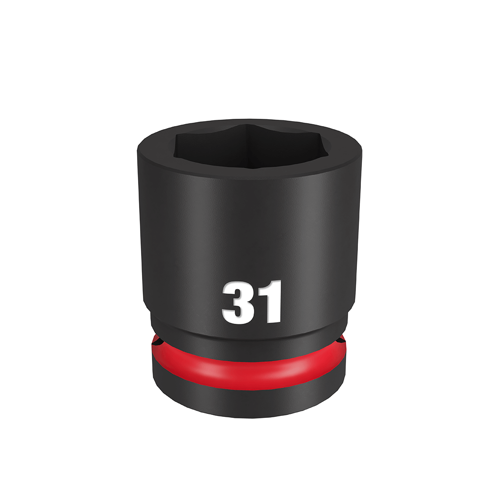 Milwaukee SHOCKWAVE™ 3/4" Drive 31mm Standard 6 Point Impact Socket - 49666369 - Available at Power Tool Specialists, Carlton, Victoria, Australia.
