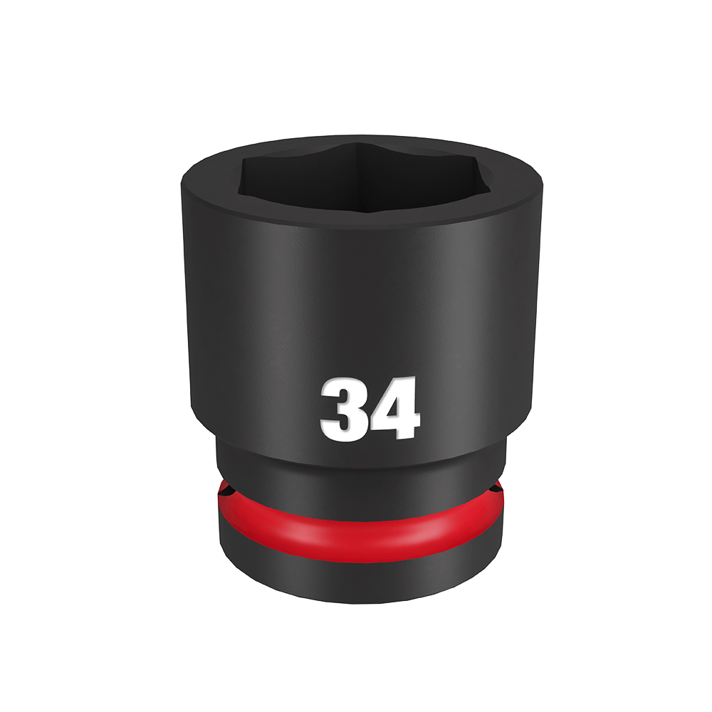 Milwaukee SHOCKWAVE™ 3/4" Drive 34mm Standard 6 Point Impact Socket - 49666372 - Available at Power Tool Specialists, Carlton, Victoria, Australia.