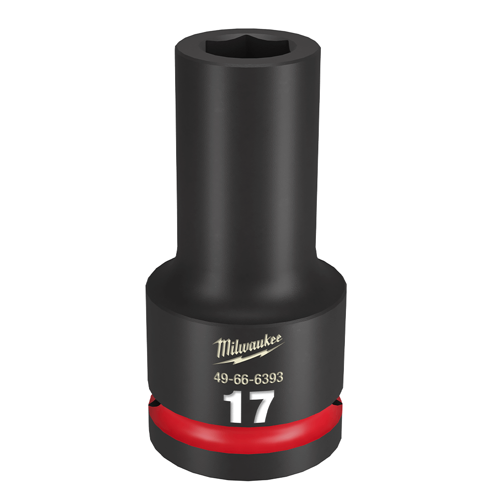 Milwaukee SHOCKWAVE™ 3/4" Drive 17mm Deep 6 Point Impact Socket - 49666393 - Available at Power Tool Specialists, Carlton, Victoria, Australia.