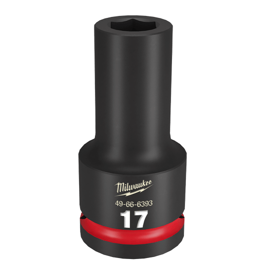 Milwaukee SHOCKWAVE™ 3/4" Drive 17mm Deep 6 Point Impact Socket - 49666393 - Available at Power Tool Specialists, Carlton, Victoria, Australia.