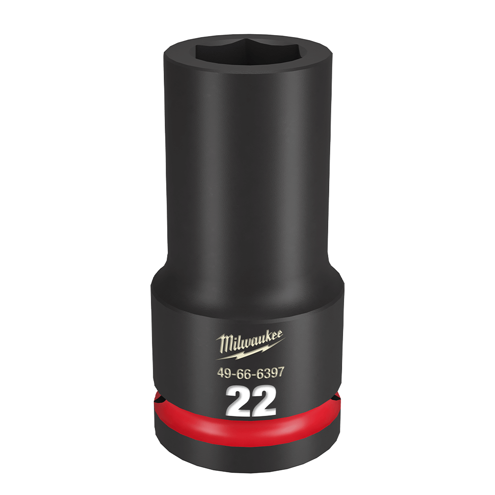 Milwaukee SHOCKWAVE™ 3/4" Drive 22mm Deep 6 Point Impact Socket - 49666397 - Available at Power Tool Specialists, Carlton, Victoria, Australia.