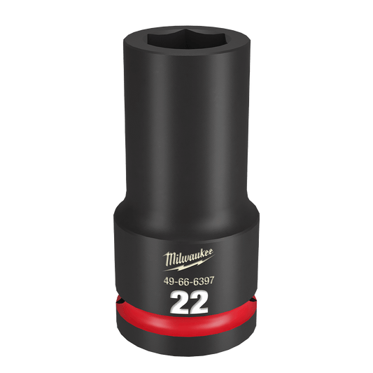 Milwaukee SHOCKWAVE™ 3/4" Drive 22mm Deep 6 Point Impact Socket - 49666397 - Available at Power Tool Specialists, Carlton, Victoria, Australia.