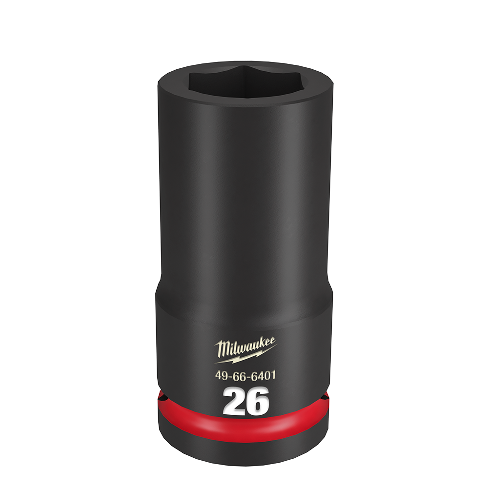 Milwaukee SHOCKWAVE™ 3/4" Drive 26mm Deep 6 Point Impact Socket - 49666401 - Available at Power Tool Specialists, Carlton, Victoria, Australia.