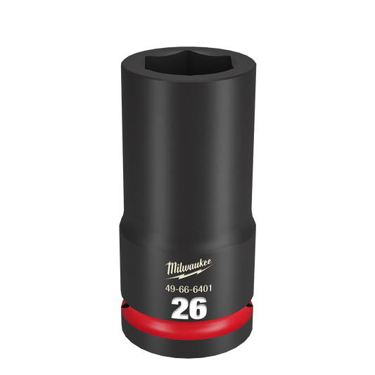 Milwaukee SHOCKWAVE™ 3/4" Drive 26mm Deep 6 Point Impact Socket - 49666401 - Available at Power Tool Specialists, Carlton, Victoria, Australia.