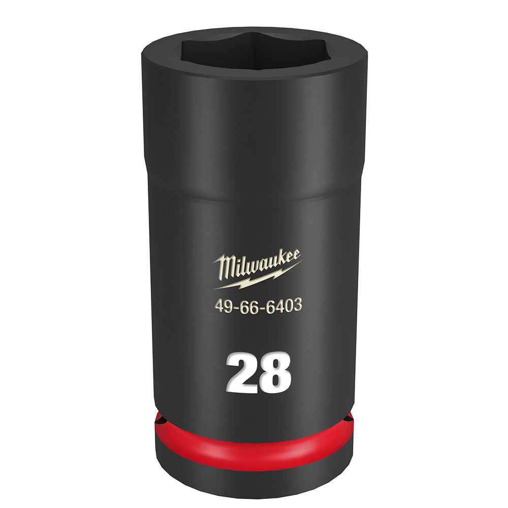 Milwaukee SHOCKWAVE™ 3/4" Drive 28mm Deep 6 Point Impact Socket - 49666403 - Available at Power Tool Specialists, Carlton, Victoria, Australia.