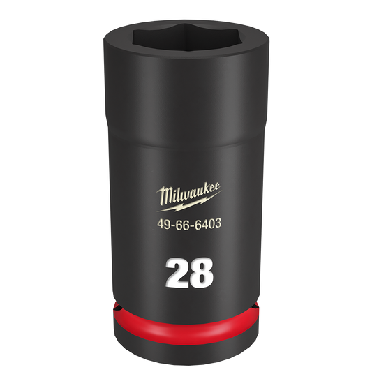 Milwaukee SHOCKWAVE™ 3/4" Drive 28mm Deep 6 Point Impact Socket - 49666403 - Available at Power Tool Specialists, Carlton, Victoria, Australia.