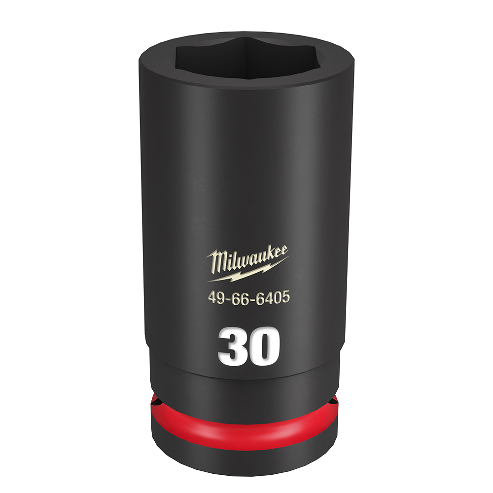 Milwaukee SHOCKWAVE™ 3/4" Drive 30mm Deep 6 Point Impact Socket - 49666405 - Available at Power Tool Specialists, Carlton, Victoria, Australia.