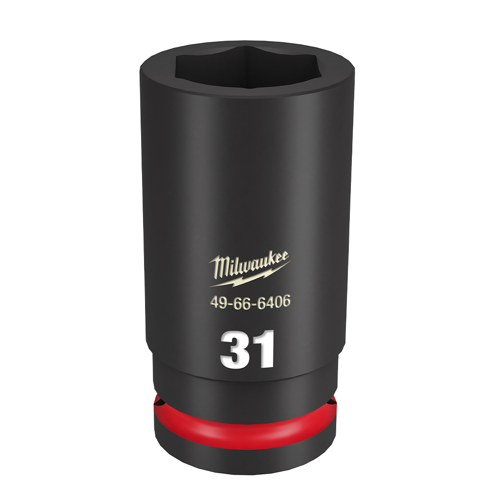 Milwaukee SHOCKWAVE™ 3/4" Drive 31mm Deep 6 Point Impact Socket - 49666406 - Available at Power Tool Specialists, Carlton, Victoria, Australia.